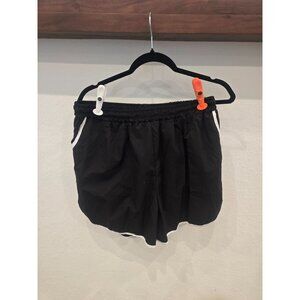 Black Athletic Running Shorts With White Trim XL